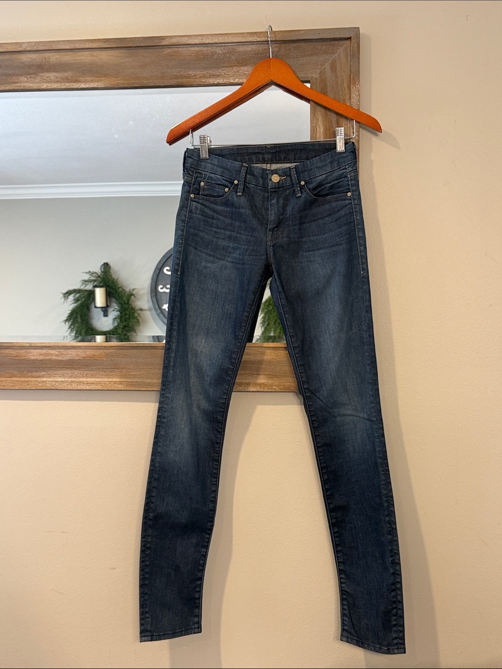 MOTHER Dark Indigo Skinny Jeans